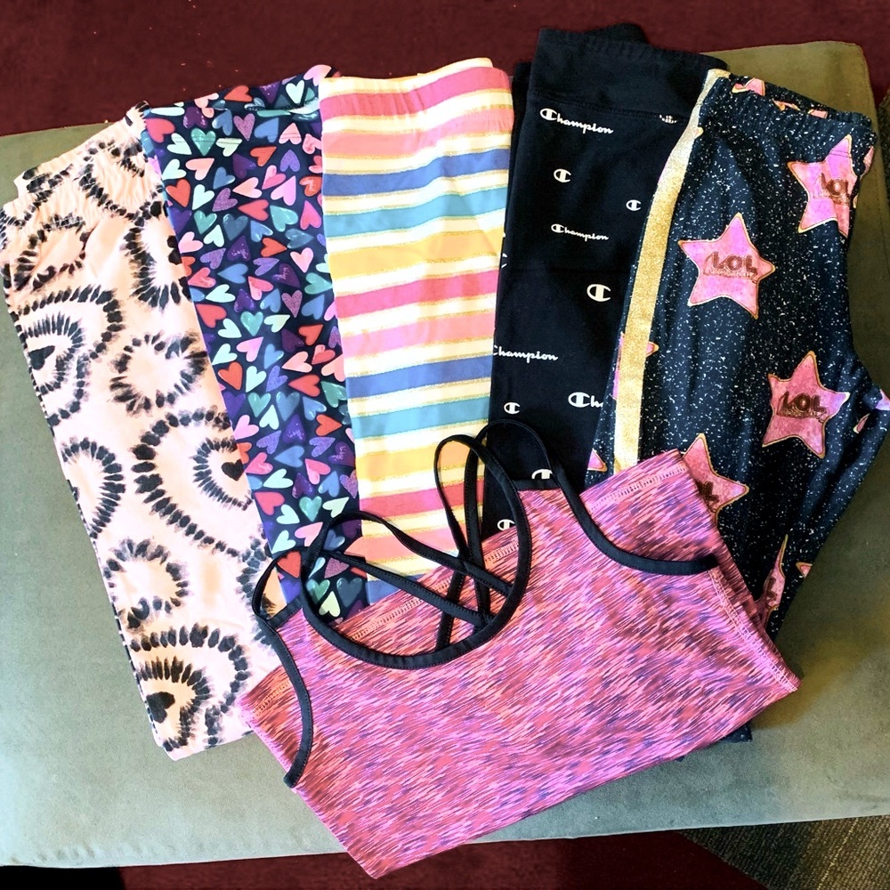 Girls Leggings (5 pairs) & Top (1)